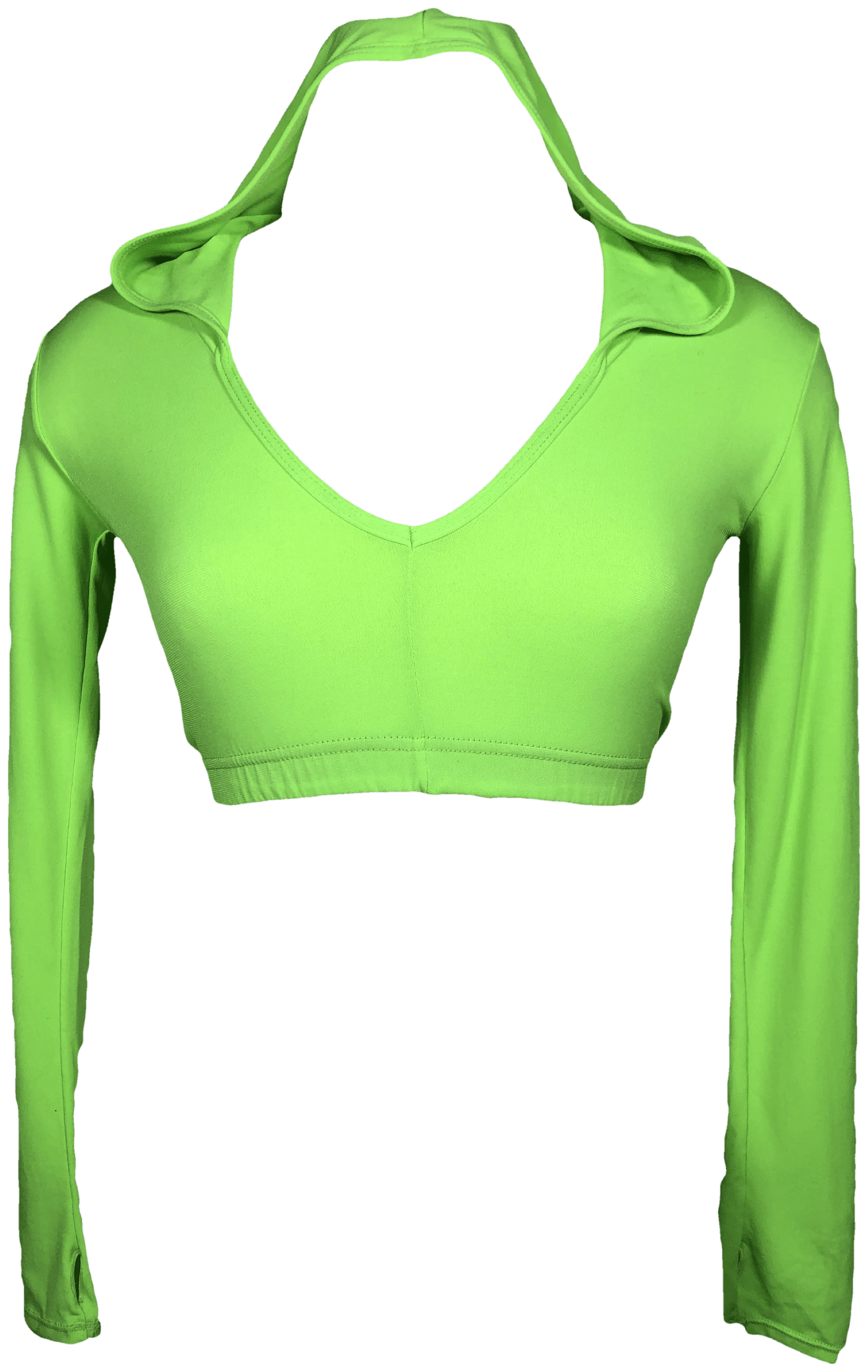 Vintage Neon Green Cropped Hooded ...